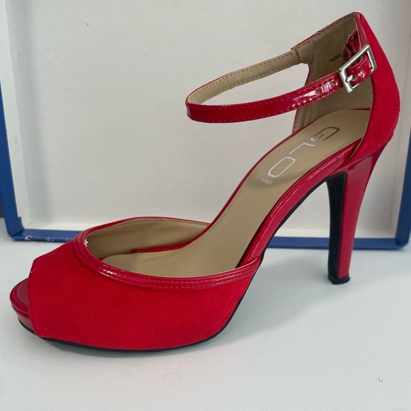GLO JEANS Red Heel Shoes - Picture 1 of 8